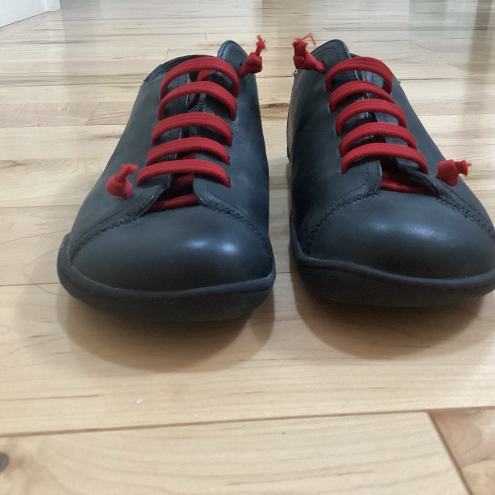 Camper Black Sneakers with Red Laces